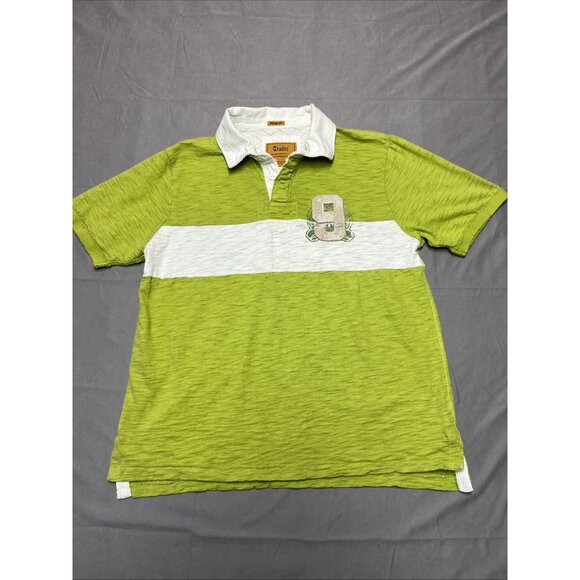 TRAILER VINTAGE FIT SHORT SLEEVE DISTRESSED GREEN/WHITE POLO SHIRT MEN'S SZ 2XL - Picture 1 of 16